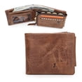 thumbnail image 1 of Contact's Men's Trifold Wallet, Genuine Leather Vintage Wallet with Zipper Coin Pocket ,Valentine Gift, Brown, 1 of 11