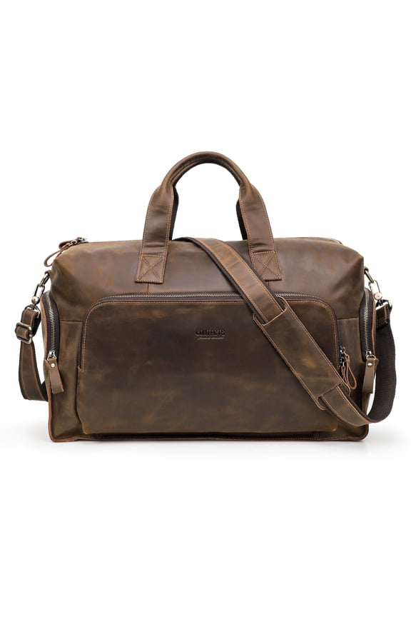 Contacts Handmade Leather Travel Duffel Bag, Airplane Underseat Carry On Bags, Coffee
