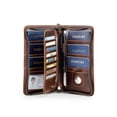 thumbnail image 1 of Contact's Leather Family Passport Wallet for 6 Travel Passport Holder with Airtag RFID Blocking (Brown), 1 of 10