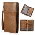 thumbnail image 1 of Contact's Leather 4 slots Passport Holder for Family with RFID Blocking , Passport Wallet for Travel (Brown), 1 of 7
