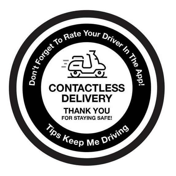 Contactless Delivery Rate Your Driver Labels | 2.5" Inches Round | 100 Pack