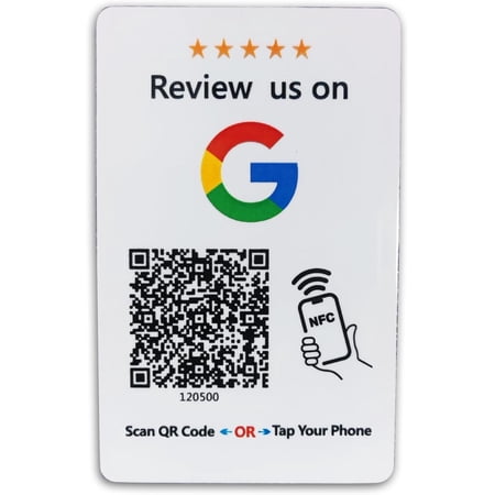 RAYCCI Contactless Sharing Smart NFC Touchless Card, Contactless Sharing Smart NFC 'Review Us on Google Card' Touchless Card Reusable QR Code Tap Review Card,Change Anytime,no app Needed