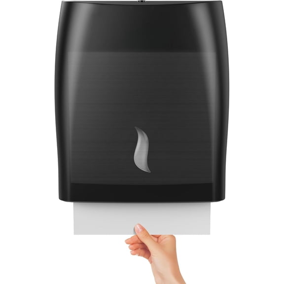 Contactless tissue dispenser-wall-mounted-can hold 500 multi-pleated tissue-smoke black