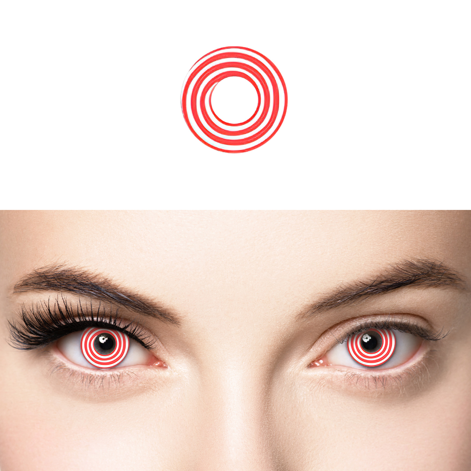 Contacts Lens Case with Travel Holder Kit Colored Contact Cosmetic Storage Lenses for Eyes 4 Red