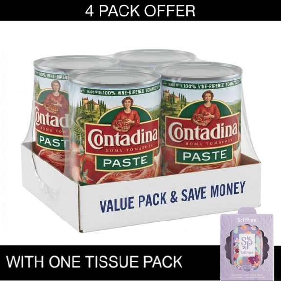 Contadina Canned Tomatoes Canned Tomato Paste, 12 oz Cans