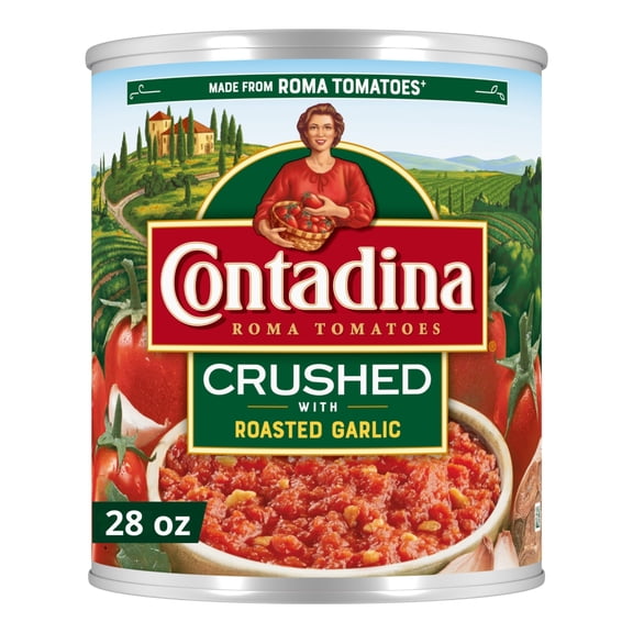 Contadina Crushed Tomatoes with Roasted Garlic, 28 oz Can