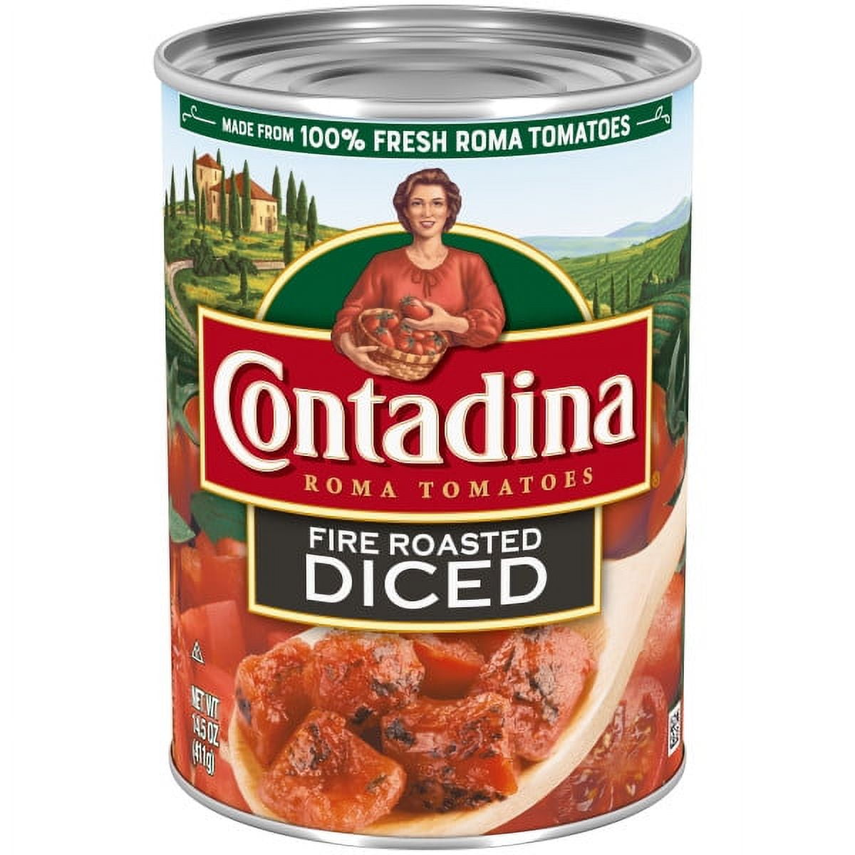 Contadina Fire Roasted Diced Tomatoes, 14.5 oz Can