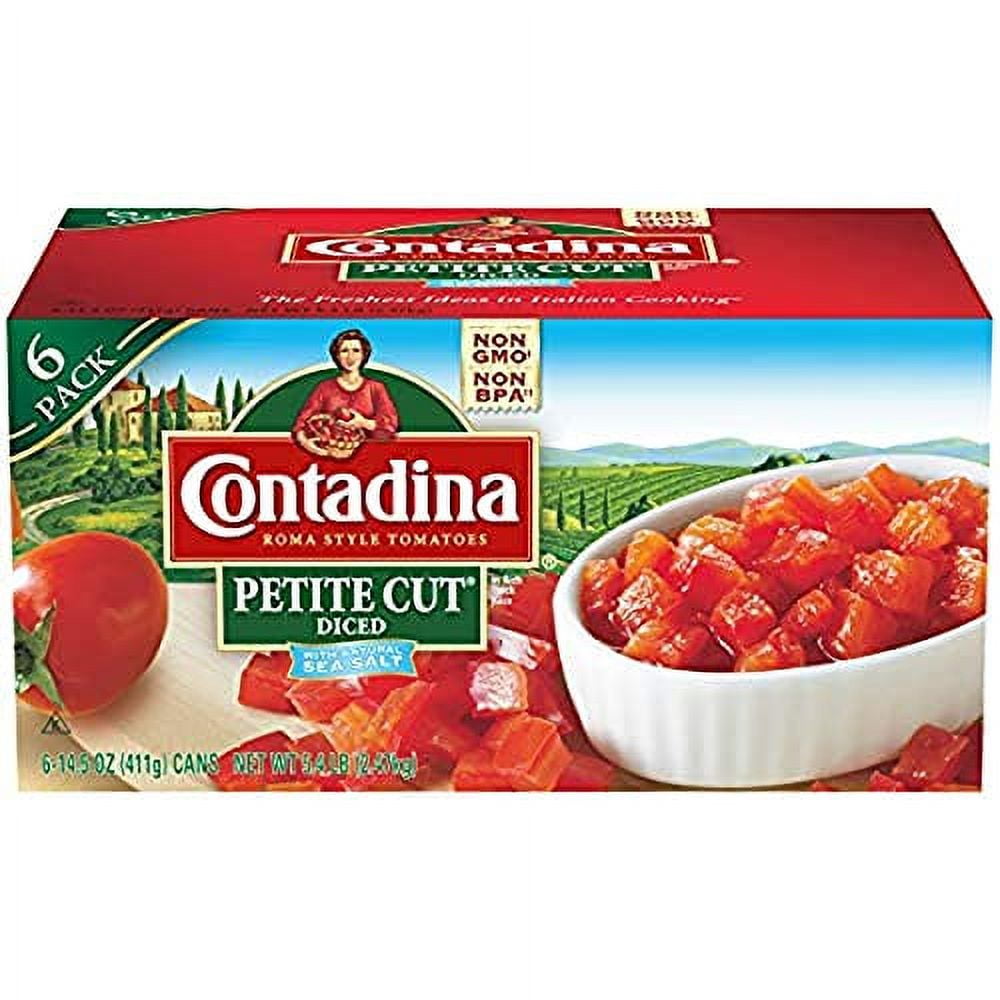 Contadina Petite Cut Canned Diced Roma Style Tomatoes, 14.5 Oz (Pack of