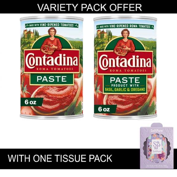 Contadina Tomato Paste, 6 oz Can | Contadina Canned Tomato Paste with Italian Herbs, 6 oz Can