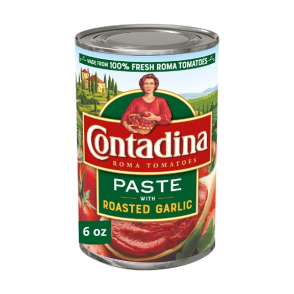 Contadina Tomato Paste with Roasted Garlic 6 oz Can (Pack of 6)