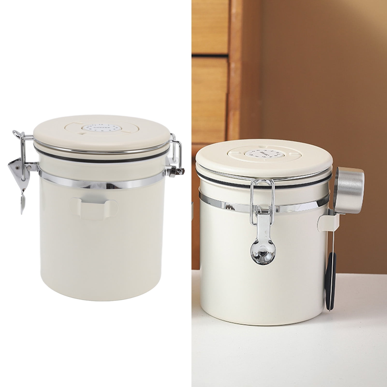 Container Airtight Coffee Storage, Stainless Steel Canister With