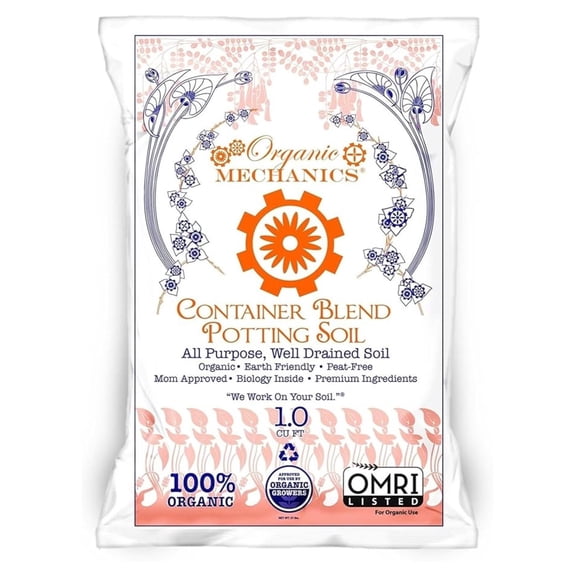 Container Blend Potting Soil, 1 Cu Ft - All-Purpose, Peat-Free, Well-Drained Blend with Compost, Rice Hulls, and Worm Castings for Growing Annuals, Perennials, Plants