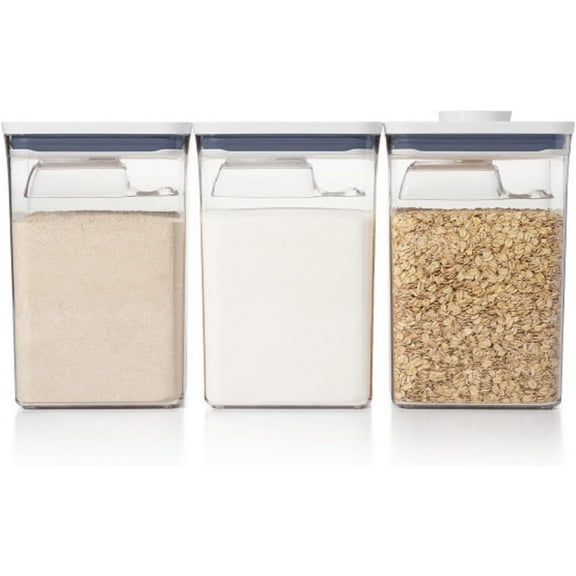 Container Bulk Set, Stackable with Attached ½ Cup Scoops, Panty Organization and Storage