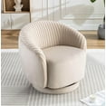 thumbnail image 1 of US Pride Furniture Modern Velvet Solid Print Tufted Accent Chair, Ivory, 1 of 4