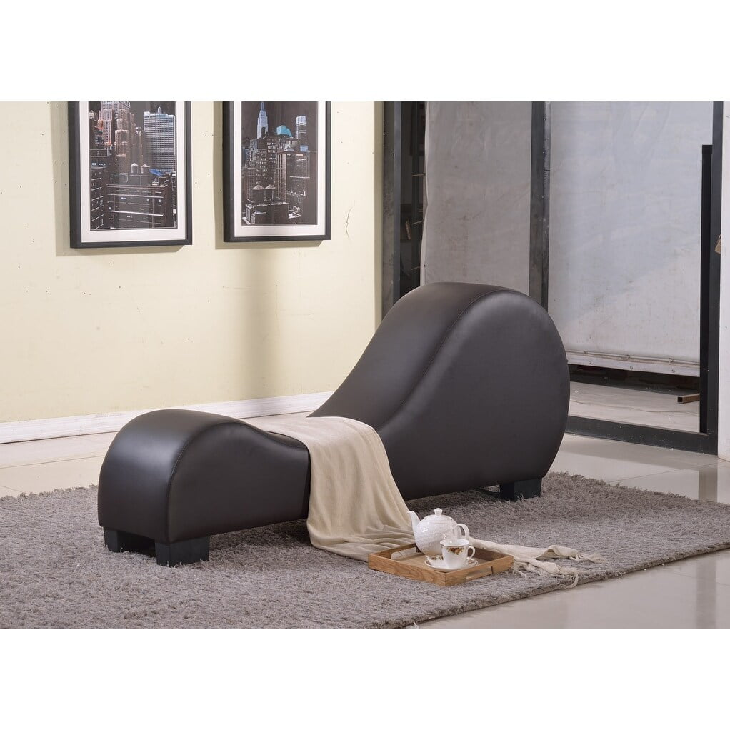 Oliver & james soulages faux leather yoga chair stretch chaise hotsell