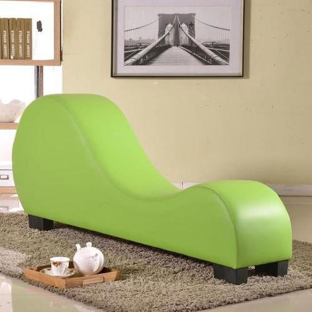 Container Furniture Direct Oliver James Soulages Faux Leather Yoga Chair Stretch Chaise Chocolate Brown