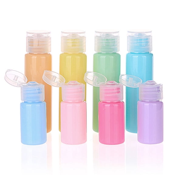 Tingshir Travel Size Plastic Empty Toiletry Bottles, 30ml (1 oz) Pack of 20 Liquid Containers