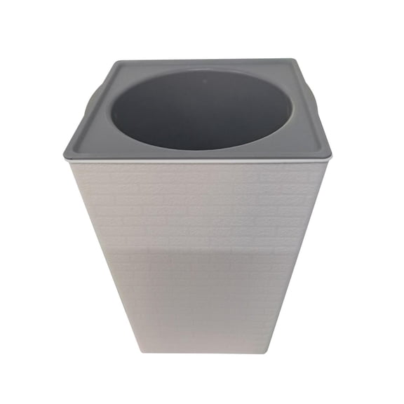 Container, Plastic, Square, Planter, 17X17X31 In, Textured Brick Exterior, Indoor Outdoor Planting, Light White Pot, Drainage Ready, 1 Pc