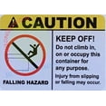 thumbnail image 1 of Container Sign: Caution Keep Off! DO NOT Climb ON ON OR Occupancy This Container for Any Purpose Sticker (White, 5x7 INCH, Vinyl Sticker) (ref-2201), 1 of 3