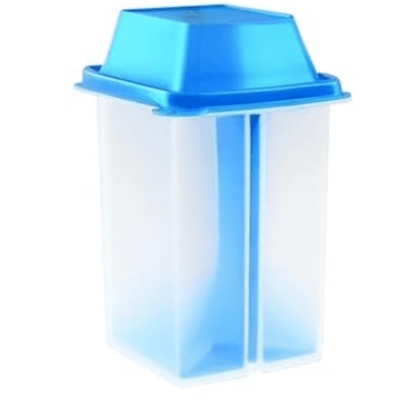 Container with Strainer - Container with Strainer for Mess-Free Storage of Condiment Food - Pickle Holder with Strainer with Easy to Open Lid Design (Blue)
