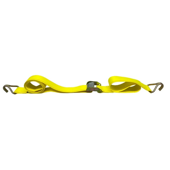 Container Strap 2" X 8' Custom Cambuckle Strap w/ Wire Hooks Yellow