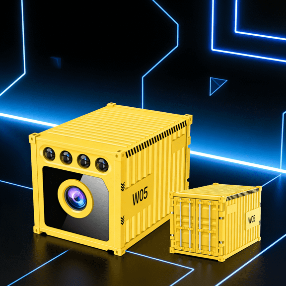 Container-Style Wireless Security Camera, 1080P HD 360° Rotation Outdoor/Indoor Camera with 140° Wide Angle, Night Vision, Motion Detection, Built-in Battery, Magnetic Installation