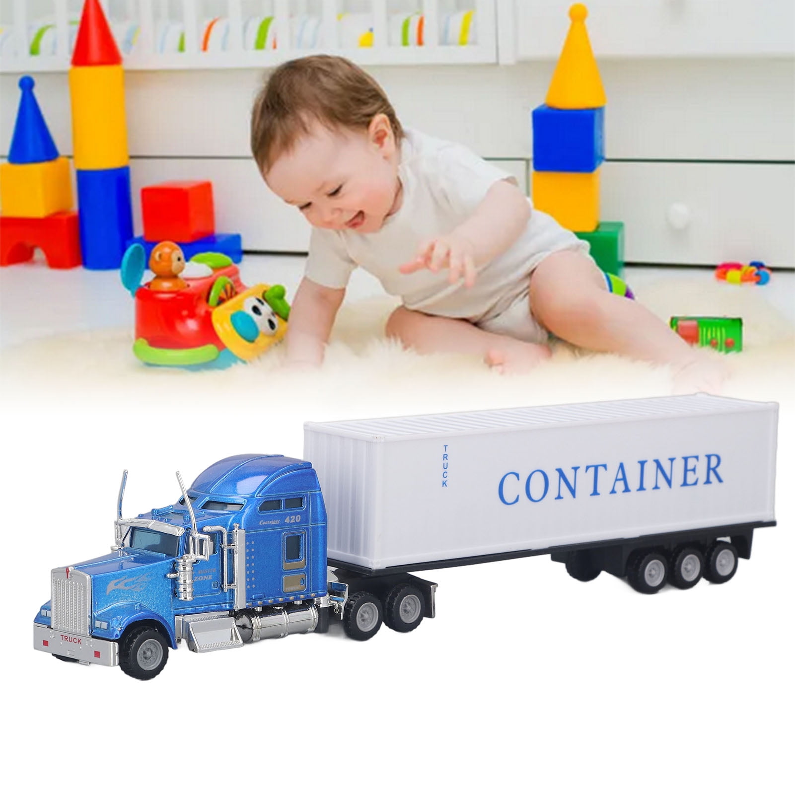 Container Truck Toy Model, Vivid Container Truck For Kids For Outdoor