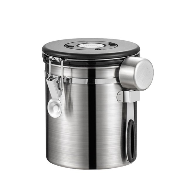 Container with Date Tracker,Stainless Steel Coffee Canister for Grounds