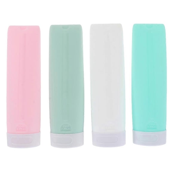 Containers For Traveling Travel Liquid Bottles Silicone Empty Bottles Lake Blue 4Pcs Easy Open