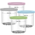 thumbnail image 1 of Containers Replacement for Ninja Creami Pints and Lids 4 Pack, 16oz Cup Compatible with NC301 NC300 NC299AMZ Series Ice Cream Maker, Free, Dishwasher Safe, Leak Proof, Pink/Green/Grey/Blue, 1 of 6