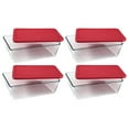 Containers Simply Store 6cup Rectangular Glass Food Storage Red