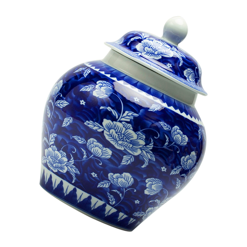Containers for Food Ceramic Kitchen Canisters Blue and White Porcelain Tea Vase Teapot Storage