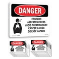 thumbnail image 1 of Contains Asbestos Fibers OSHA Danger Rigid Plastic Sign 10 Inch x 7 Inch - 10 Pack, 1 of 8