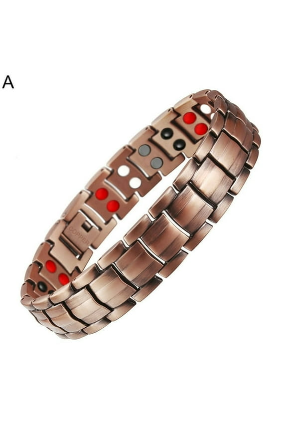 (Contains size adjuster) Pure Copper Bracelet for Men, Upgraded Magnetic Bracelets for Men with Gauss Magnets, Mens Pure Copper Bracelet