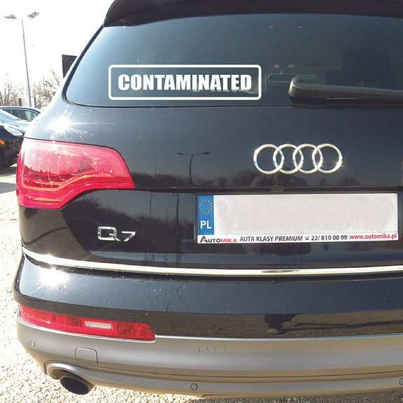 Contaminated Text Lettering Sticker Art Decor Car Decals for Girls Boys Car Bumper Window Windows Truck Vehicle Auto Glass Computer Laptop Skateboard Vinyl Wall Art Decoration Size (2x5 inch)