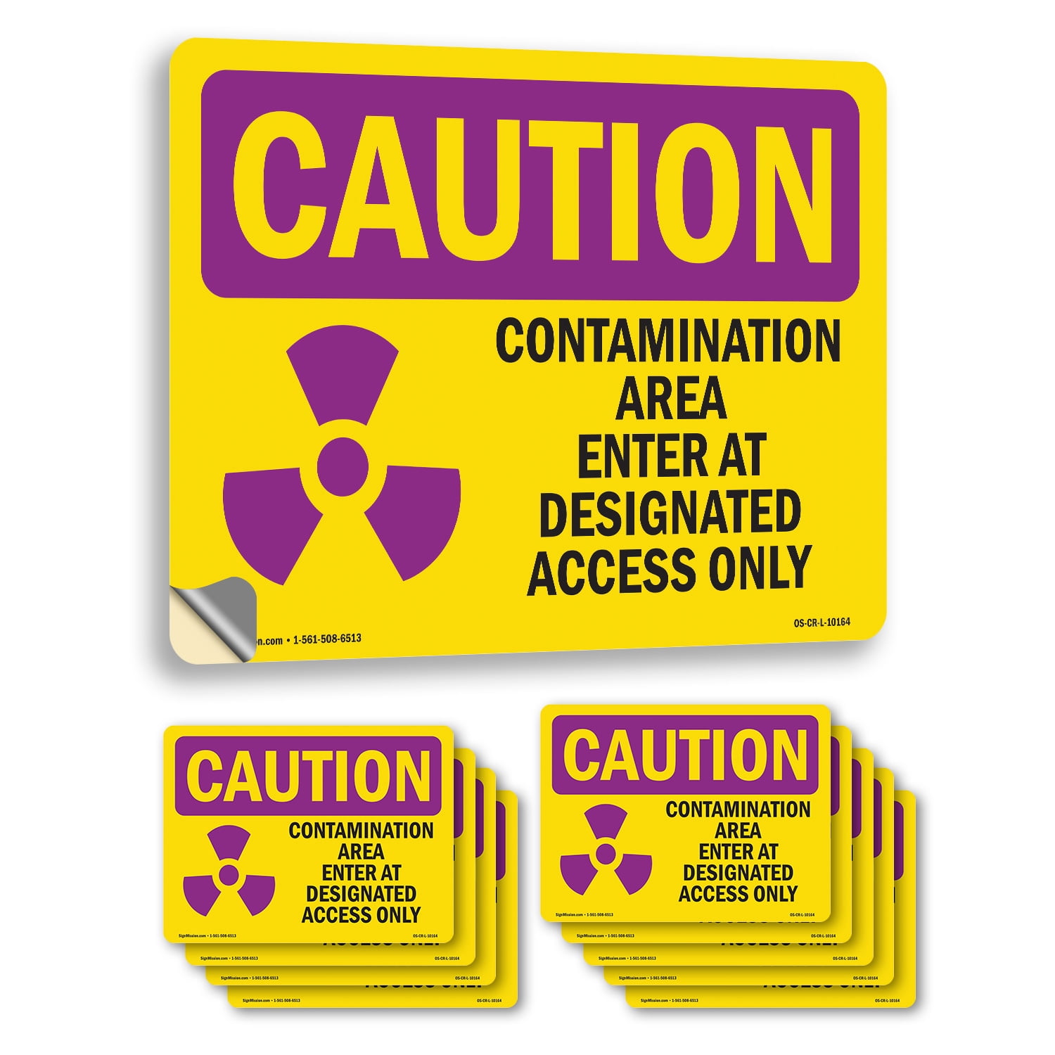 Contamination With Symbol OSHA Caution Radiation Vinyl Decal Label 24 ...