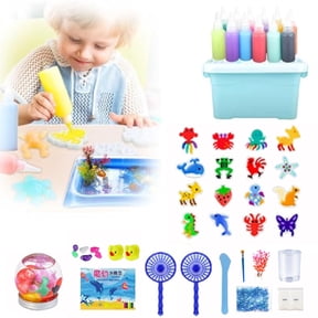 Contcove Safe Educational Magic Water Elf Kit, Magic Water Elf, Magic Water Gel Kit, Magic Water Fairy Mold, with Magic Gels and Sea Creature Molds(9 Bottles 12 Molds)