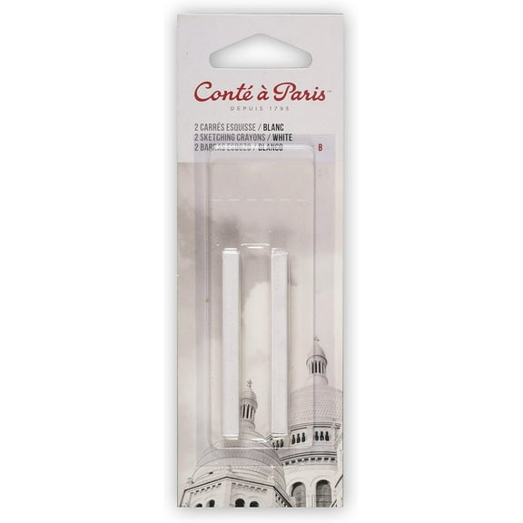 Conte Paris "B" 2 Count Sketching Crayons, White