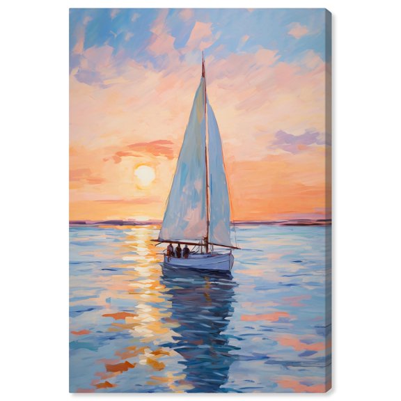 Contemplating the Dawn Canvas Modern Beach Wall Art by Art Remedy, Gallery Wrapped, 20" x 30"