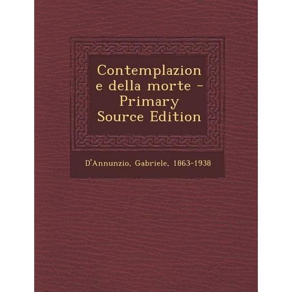 Contemplazione Della Morte Paperback