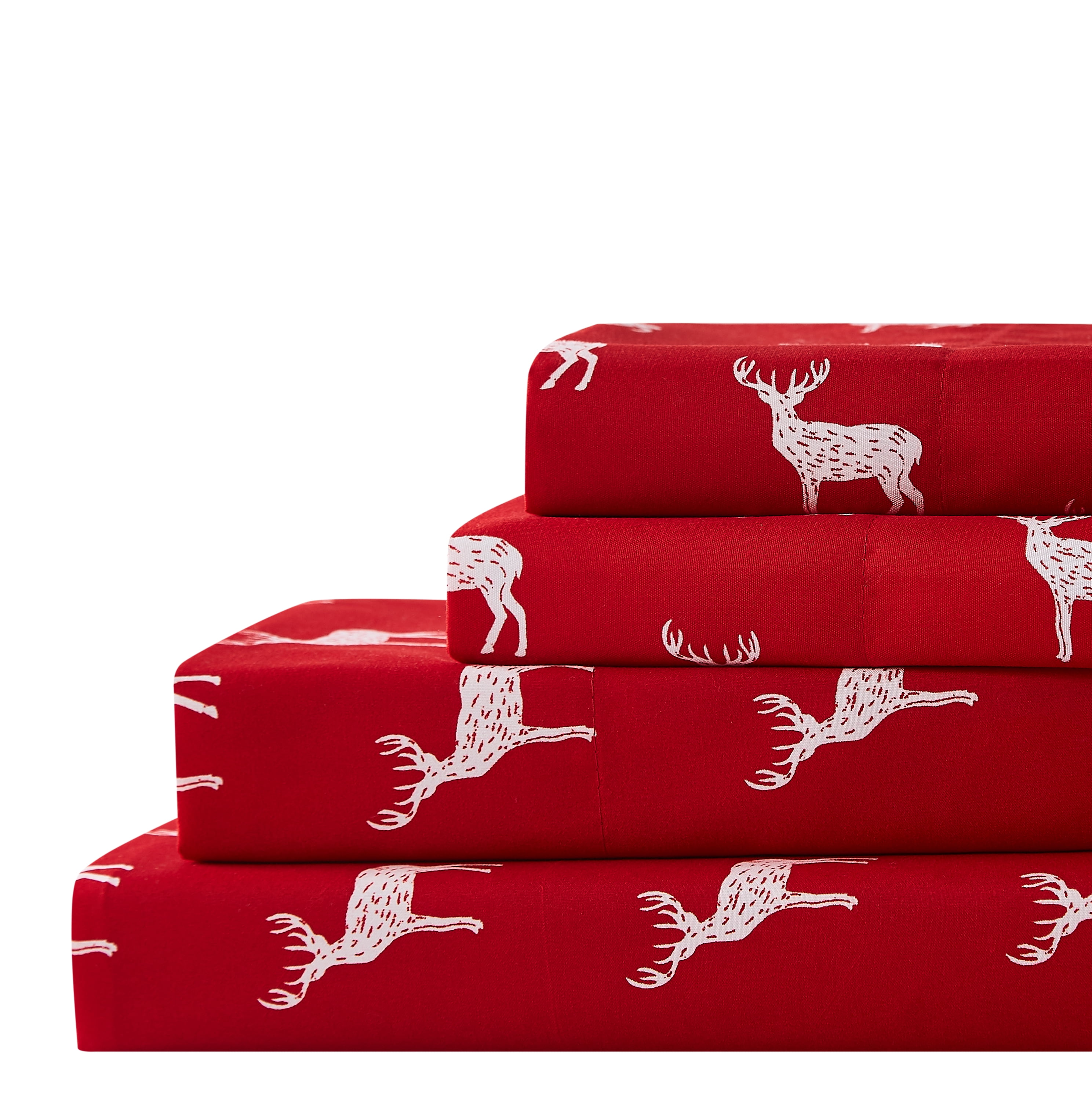 Contempo Deer 3-piece Sheet Set Red Twin