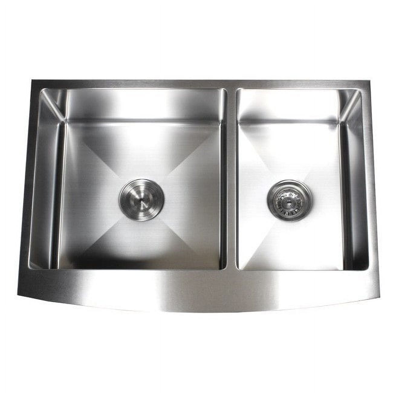 Contempo Living Inc 36-inch 15mm Curved Front Farm Apron 60/40 Double Bowl Kitchen Sink - image 1 of 5