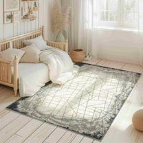 Modern Contemporary Abstract Area Rug Vibrant Shiny Colors for Living Room and Bedroom Design 1115 (7'8"x10'8",Grey)