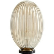 Contempoary 1 Light Table Lamp with Egg Shaped Vertial Ribbed Glass and Marble Base Bailey Street Home 182-Bel-4637328