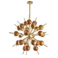 thumbnail image 1 of Contempolights Mesa 33" Chandelier Gold Base/Caramel Brown Glass Gold, 1 of 5