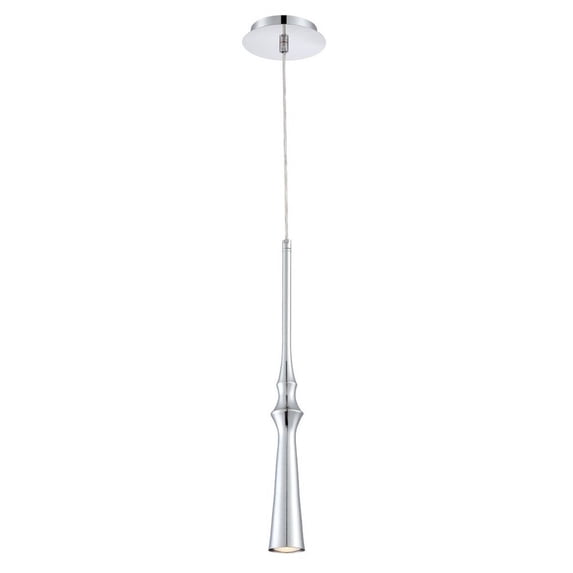 Contemporary 1-Light Pendant with Sleek Metal 18 inches Pendants-Chrome Finish Bailey Street Home 79-Bel-1863160