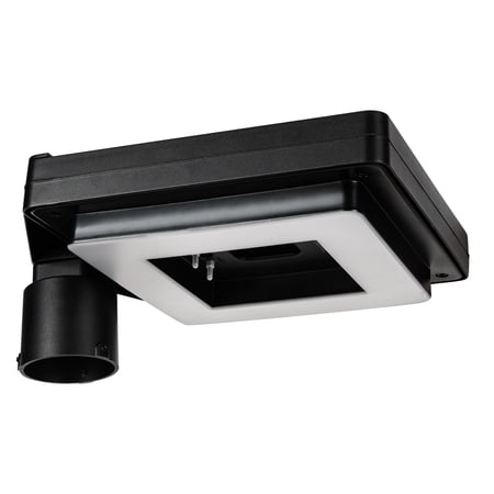 Contemporary 1-Light Square Black Aluminum Modern Outdoor Waterproof Solar Lamp Post Light with 3-Colors Integrated LED
