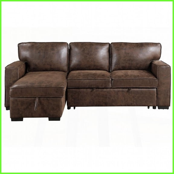Contemporary 100% Polyester Pull-Out Sofa Bed with 2 Cup Holders for Living Room