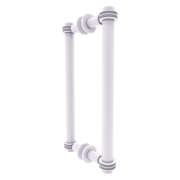 Contemporary 12 Inch Back to Back Shower Door Pull with Dotted Accent
