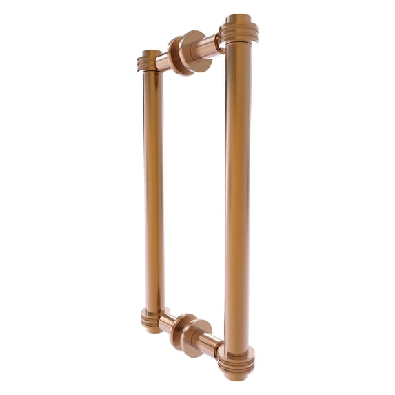 Contemporary 12 Inch Back to Back Shower Door Pull with Dotted Accent